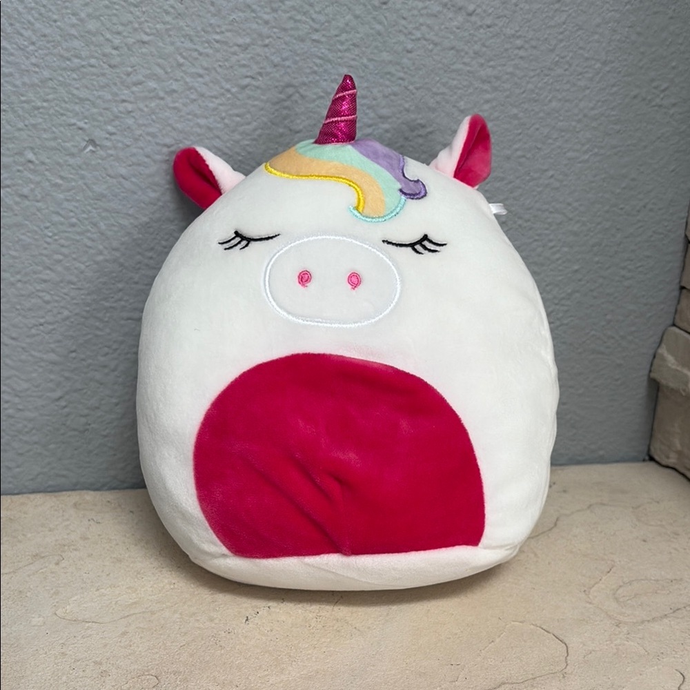 Squishmallows White and Pink Unicorn Stuffed Animal